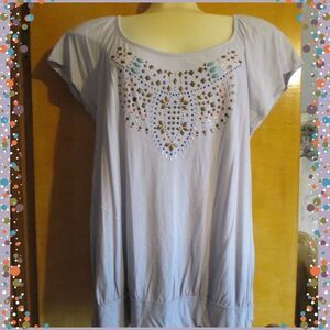 JMS Evolution Gray Ombré Top Plus Size 2x